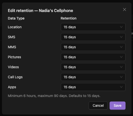 Device retention Device retention