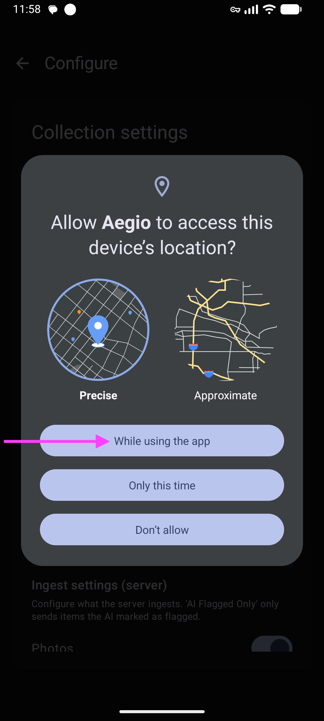 grant temporary location grant temporary location