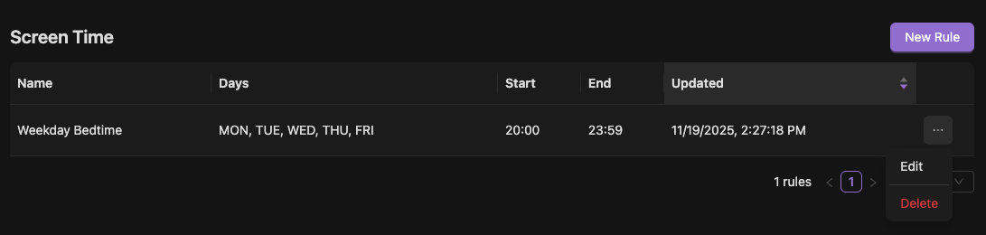 Edit screen time filters Edit screen time filters