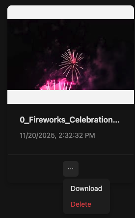 Delete or download selected videos Delete or download selected videos